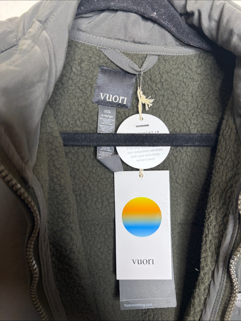 Vuori | Men’s Morrow Sherpa Fleece Zip-Up Jacket in Dark Oregano Size XL NWT - Picture 4 of 7